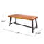 Outdoor Sandblast Finished Dining Table With Rustic Metal Finished Iron Legs