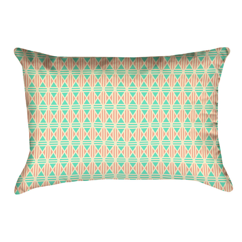 Housse de coussin Katelyn Elizabeth, Sarcelle / orange, Faux lin