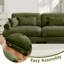Canapé modulaire 130 po en velours vert olive avec repose-pieds et siège profond, sans assemblage-963556387