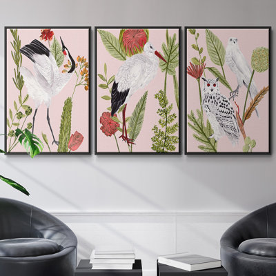 Birds In Motion VI, ensemble de 3 toiles encadrées sur toile