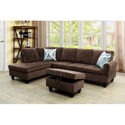 Left Hand Facing Modular Corner Sectional with Ottoman -  Lifestyle Furniture, DU-997099A-3PCS