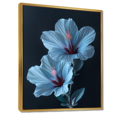 «Blue Crystal Hibiscus Botanical Beauty IV - Hibiscus», reproduction d'art murale