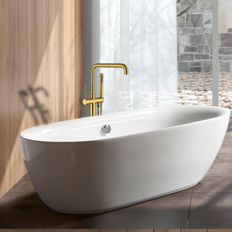 Robinet de baignoire autoportant avec douche à main