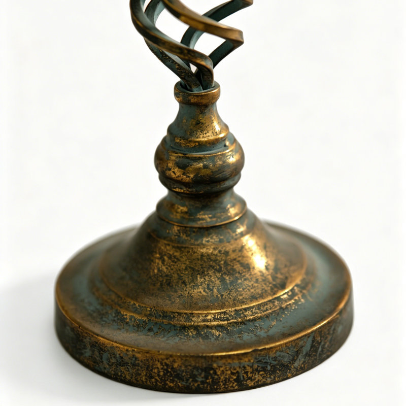 Distressed Antique Bronze Spiral Metal Candle Holder