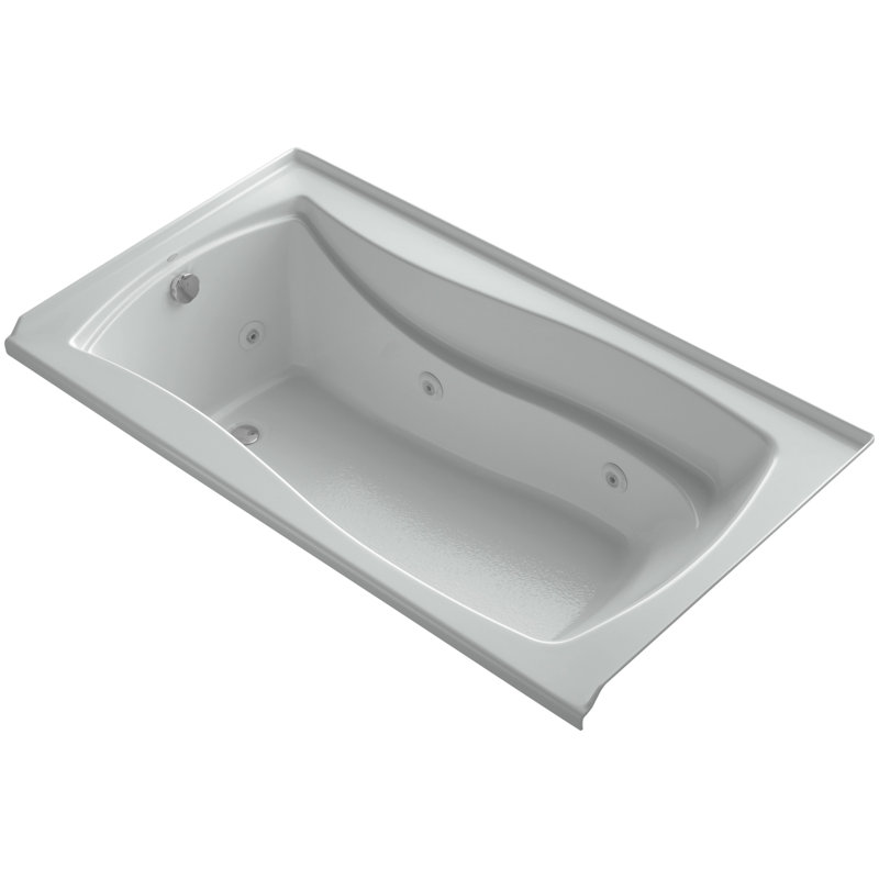 Mariposa 66" x 36" Alvover/Tile in Whirlpool Acrylic Bathtub, Left, Ice Gray, Yes