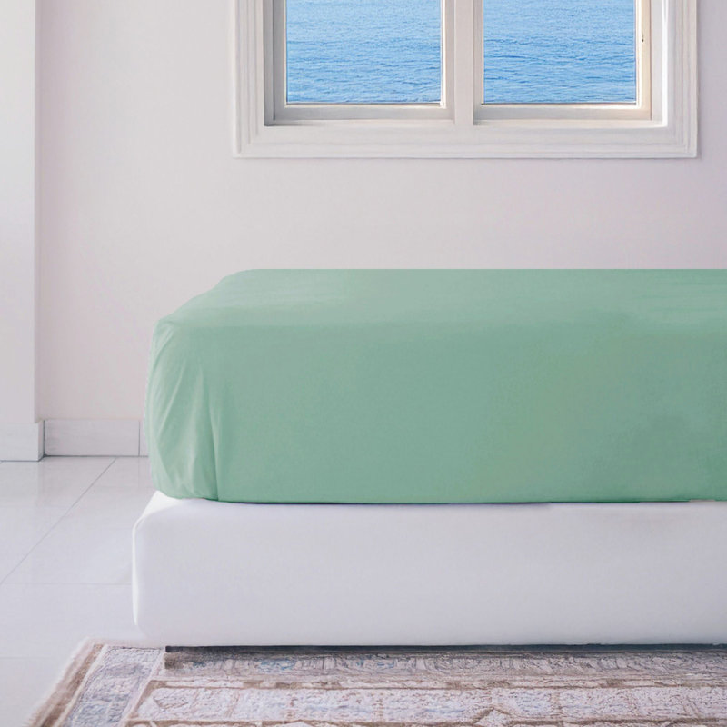 BedVoyage Fitted Sheet - 100% Viscose from Bamboo - Cooling & Lightweight, Seaglass, King Fitted Sheet