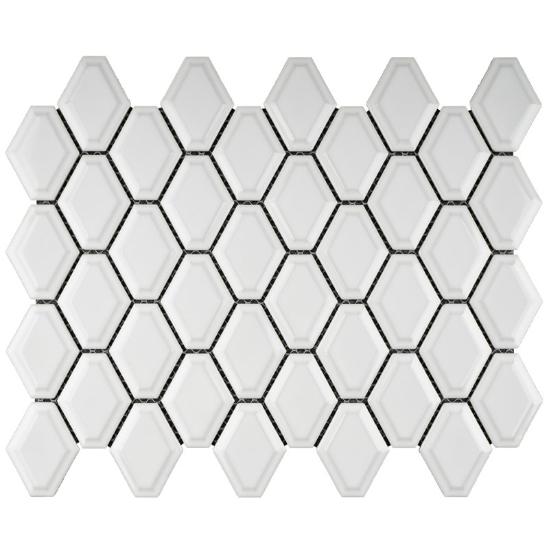 Porcetile 12.8 in. x 9.85 in. Honeycomb Glossy Porcelain Mosaic Wall and Floor Tile