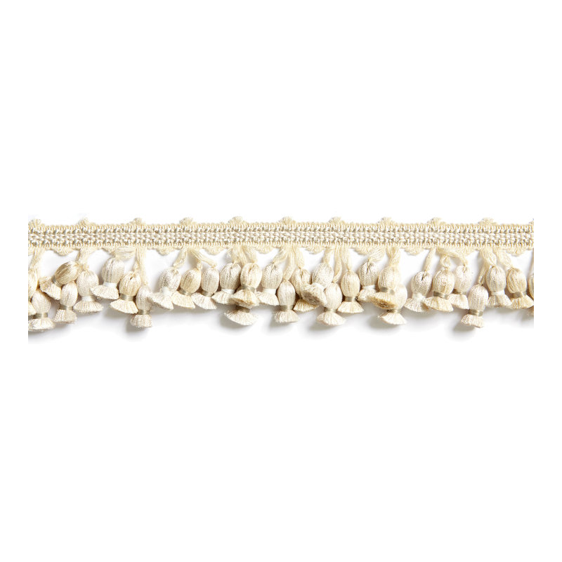 Botanica Newport Tassel Fringe Fabric, Ivory