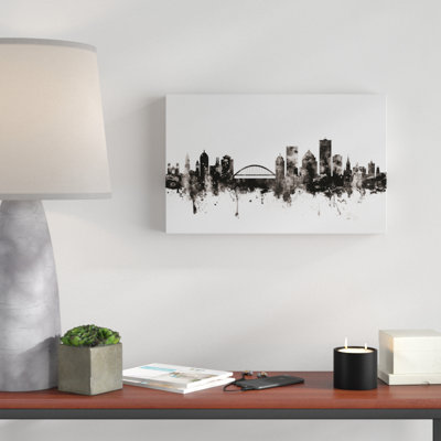« rochester new york horizon black white », impression sur toile tendue
