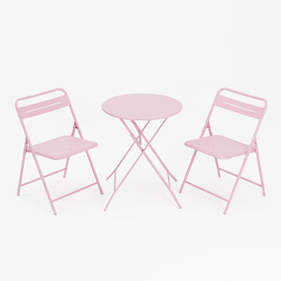 All-Weather 3-Piece Outdoor Folding Patio Bistro Set With Table