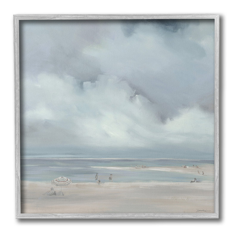 «Foggy Beach Landscape», art de la giclée encadrée par Liz Jardine, Estampe numérique Farmhouse, H 17 po x l 17 po