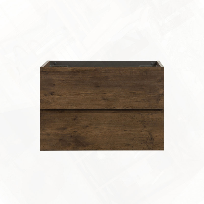Armoire murale avec deux tiroirs préassemblés, Noyer