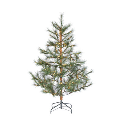 Elegant 5 Foot Prelit Hard Needle Tips Hinged Christmas Tree