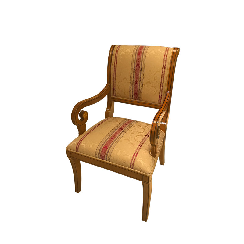 Chaise avec accoudoirs en coton Craighead, Noyer clair