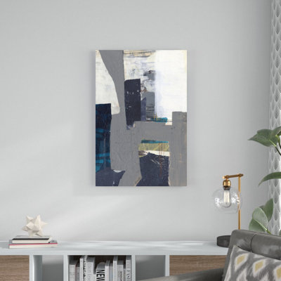 «Teal Inset I» par Jennifer Goldberger - impression sur toile tendue