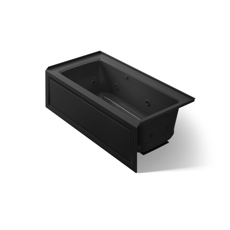 Archer 60" x 30" Integral Apron Whirlpool, Noir, Droite