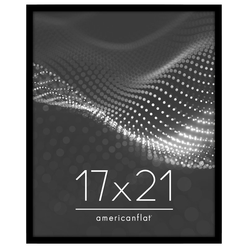Americanflat Picture Frame - Thin Border Poster Frame with Plexiglass for Wall Display, Black, 17" x 21"