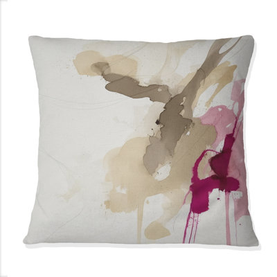 A Touch Of Viva Magenta III - Abstract Liquid Ink Printed Throw Pillow