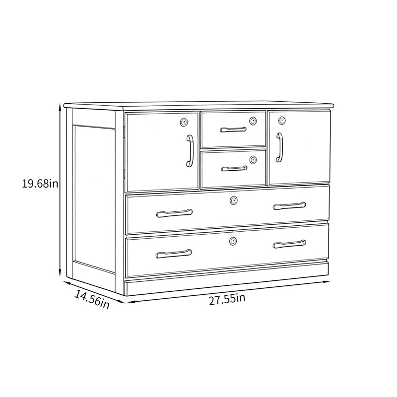 Classeur simple en bois massif brun avec serrure