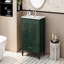 Meuble-lavabo 30 po avec lavabo style rétro, espace de rangement multifonctionnel, tablette de porte, porte à fermeture en douceur-707236313