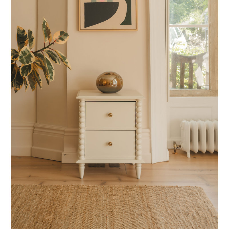 Bedside Table, Linen Cream