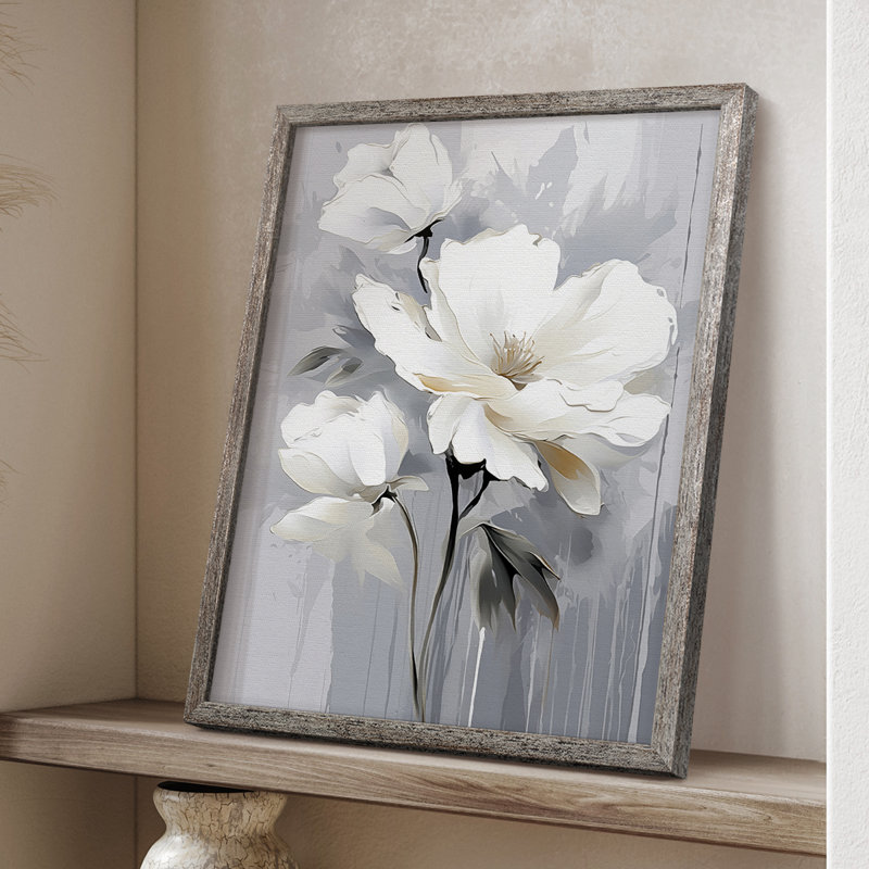Reproduction encadrée FLORAL Series CDXLIV - bois massif, H 15 po x l 12 po