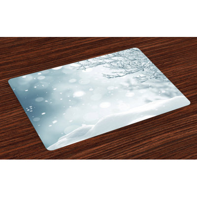 Ashyah Polyester No Pattern Rectangle Placemat