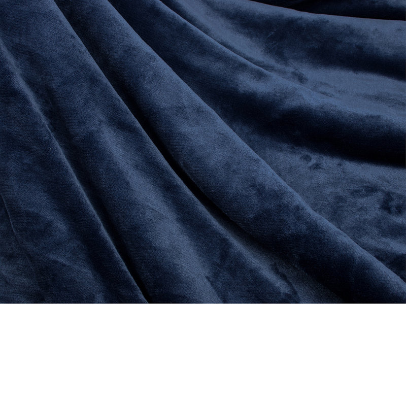 Navy Blue Sherpa Fleece Reversible Throw Blanket