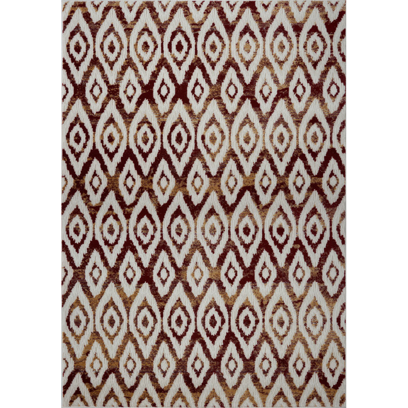Tapis géométrique blanc / brun Doop, 3 pi 9 po x 5 pi 5 po