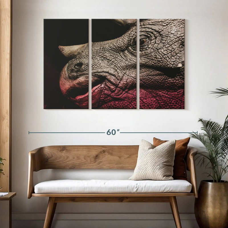 Brampt Triceratops Dinosaur Portrait, 32" H x 50" W