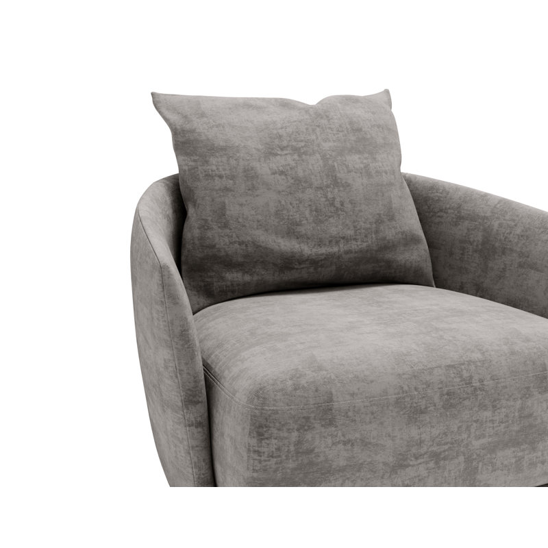 Mahn Upholstered Swivel Armchair, Polyester Blend - Grey