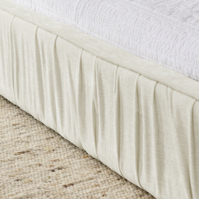 Queen Size Upholstered Bed Frame, Beige