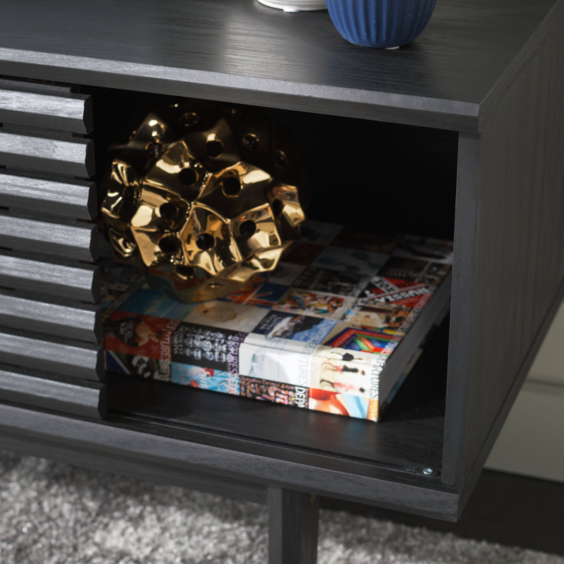 Cathee 59'' W One-Piece Storage TV Stand, Black