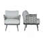 Ensemble de 2 fauteuils club en acier, blanc cassé et gris-495357812-495357813