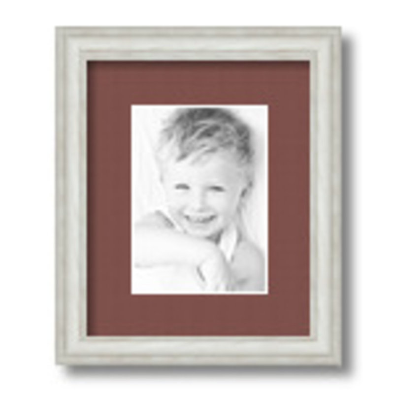 Wood Matte Picture Frame with Mat, Brique