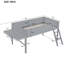 Lit mezzanine Gaming avec bureau et DEL, gris-446572636