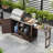 Stainless Steel Top Kitchen Island With Foldable Grill Table And Trash Can Storage-1879287643