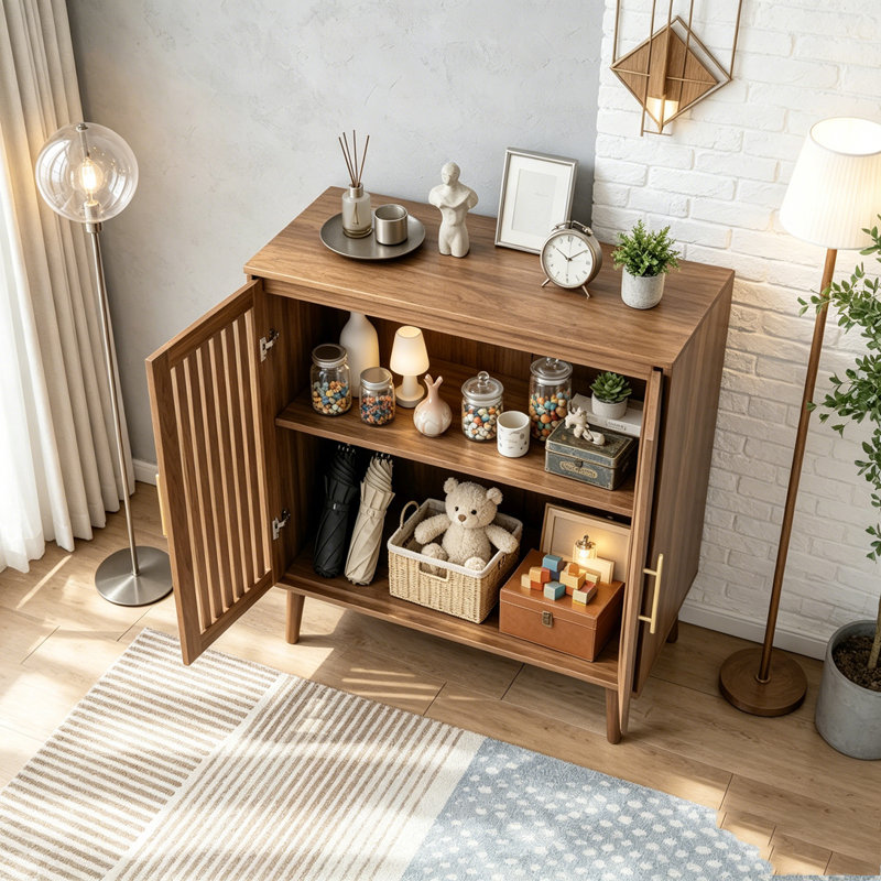 Buffet en noyer avec rangement, 1