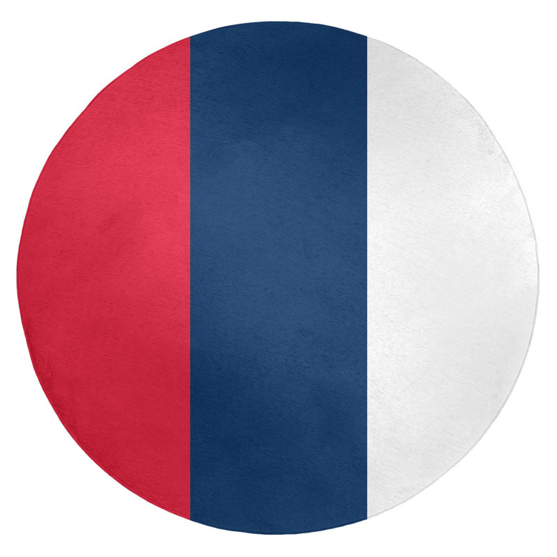 Tapis rouge/bleu marine, Rond 5 pi
