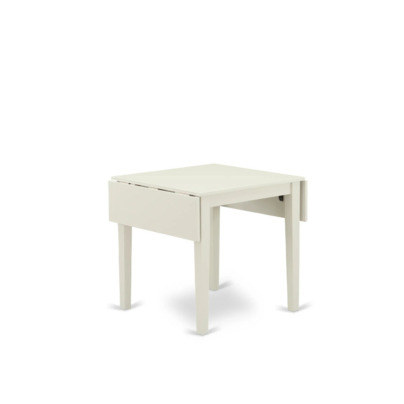 5 Piece Kitchen Table Set for 4 Includes a Rectangle Dining Room Table with Dropleaf and 4 Gray Linen Fabric Upholstered Chairs, Linen White