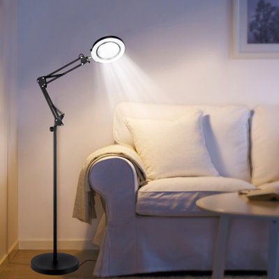 5X Floor Magnifying Glass with Light and Stand LED 5 Color Modes 3-in-1