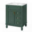 Meuble-lavabo 24 po avec lavabo en céramique, conception compacte, 2 tiroirs et tablette réglable pour les petits espaces-473822014