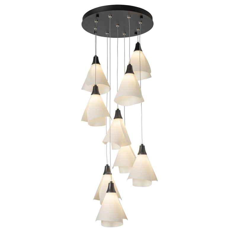 Mobius - Luminaire suspendu grappe, H 80 po x l 17,3 po x P 17,3 po, Noir, 9