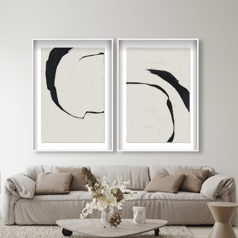 Positive Spaces Set by Oliver Gal, 55.5" H x 37.5" W, White Shadowbox
