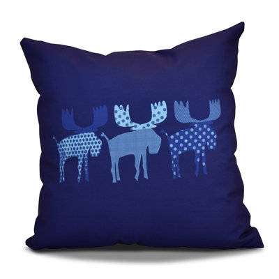 Housse de coussin décorative carrée à imprimé de noël à motif animalier de noël