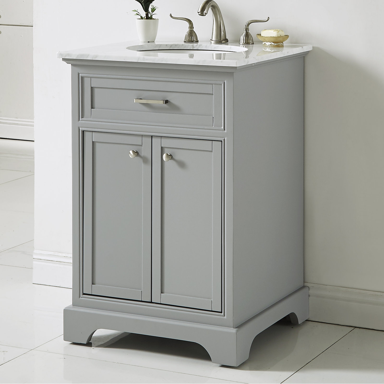 Hermes 24'' Single Bathroom Vanity, Light Gray