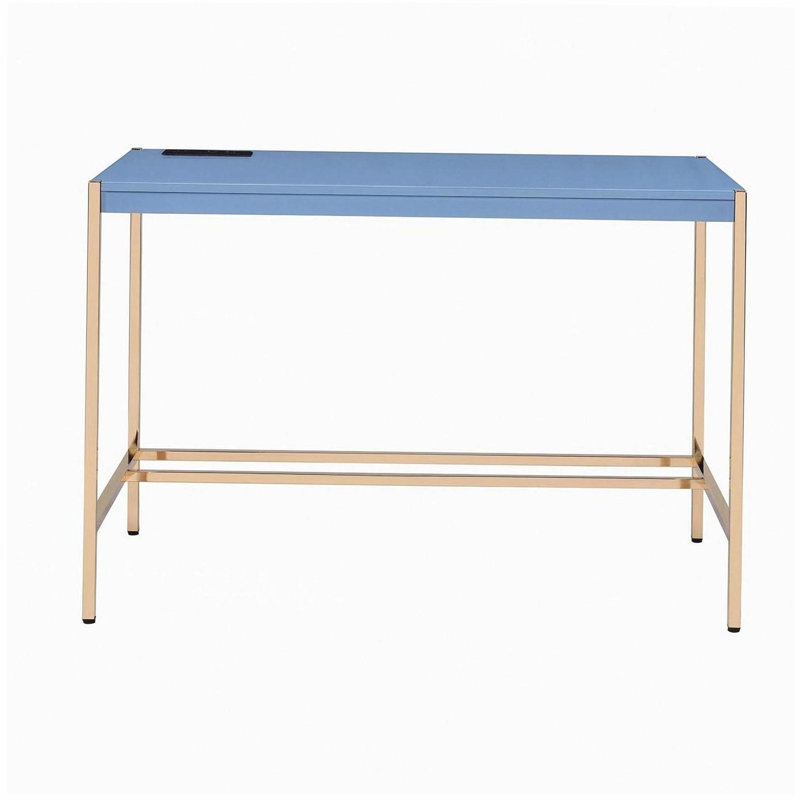Bureau d'écriture avec ports USB, Bleu