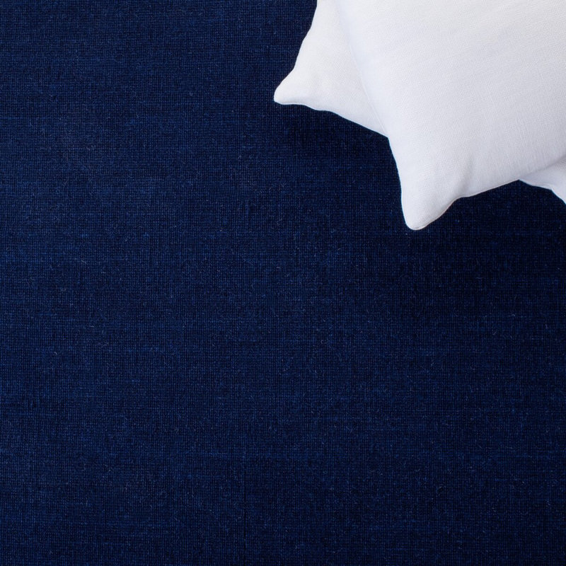 Handmade Navy Wool Rectangular 4' x 6' Rug