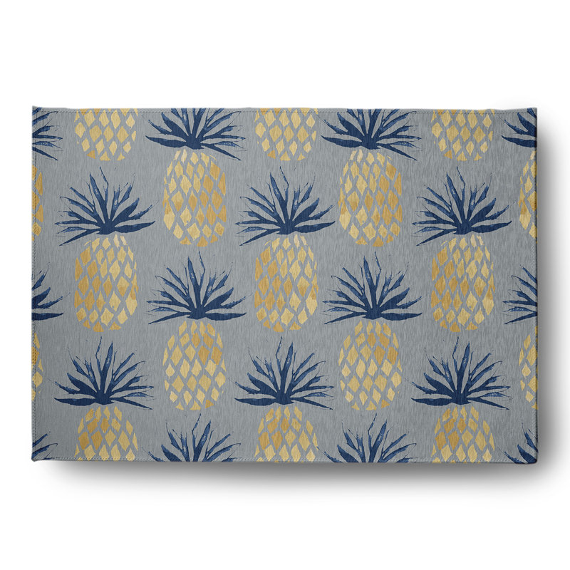Tapis d'intérieur / extérieur à motif floral Flossie, Rectangle 5 pi x 7 pi