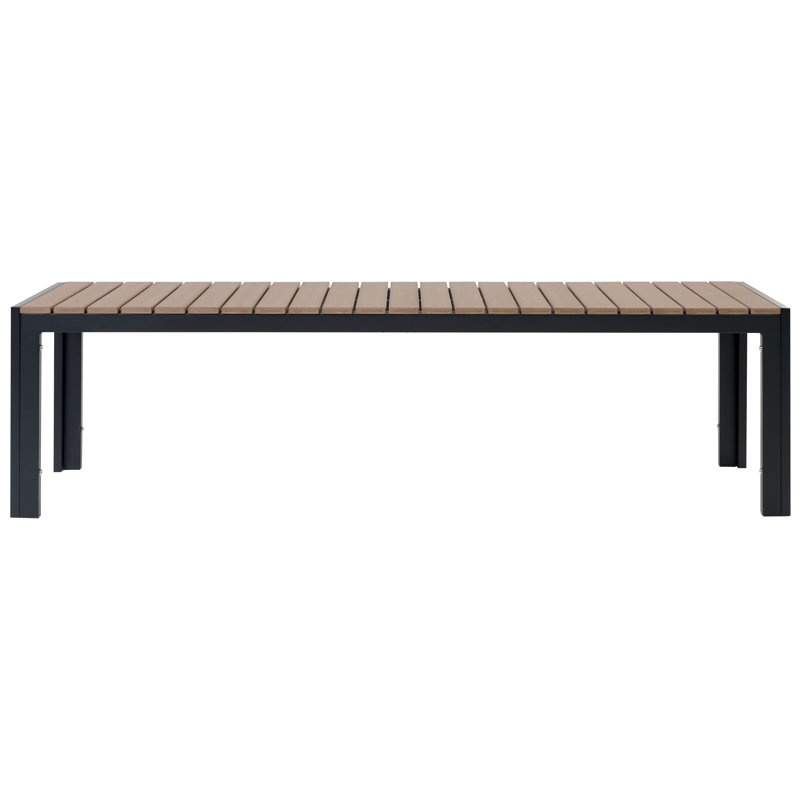 6 - Person Patio Dining Set with Rectangular Table, Black/Light Brown